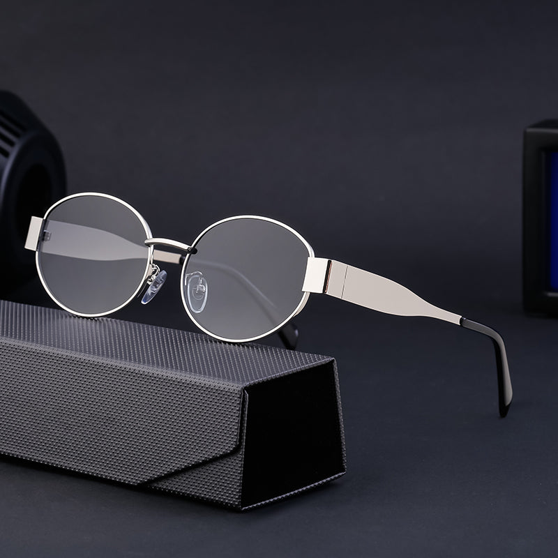 Vintage Retro Metal Oval Designer Sunglasses