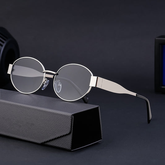 Vintage Retro Metal Oval Designer Sunglasses