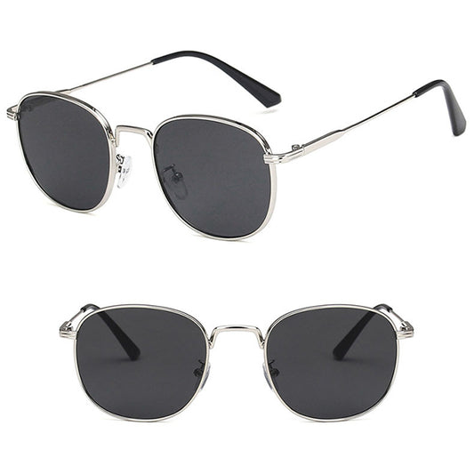 Round Black Silver Sunglasses – UV Protected