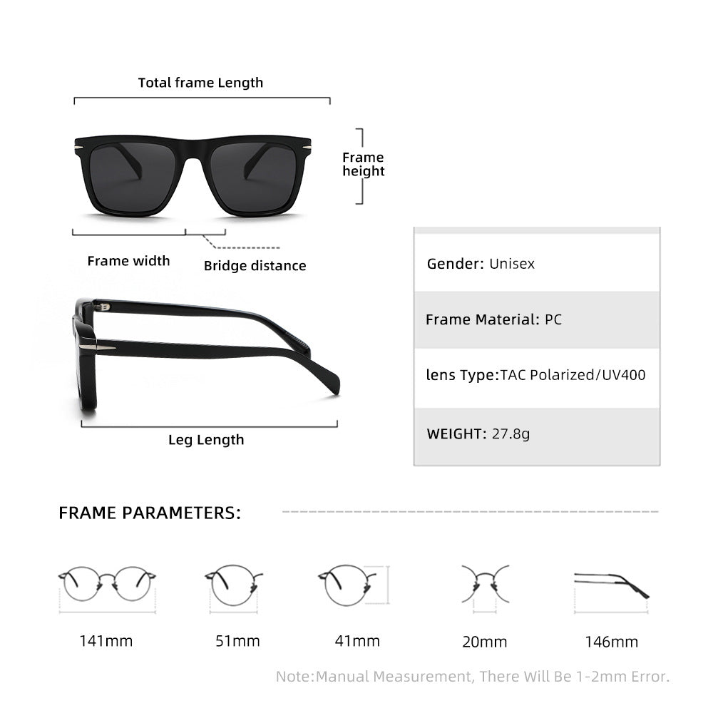 Fashionable Square Black Dress Sunglasses – UV400