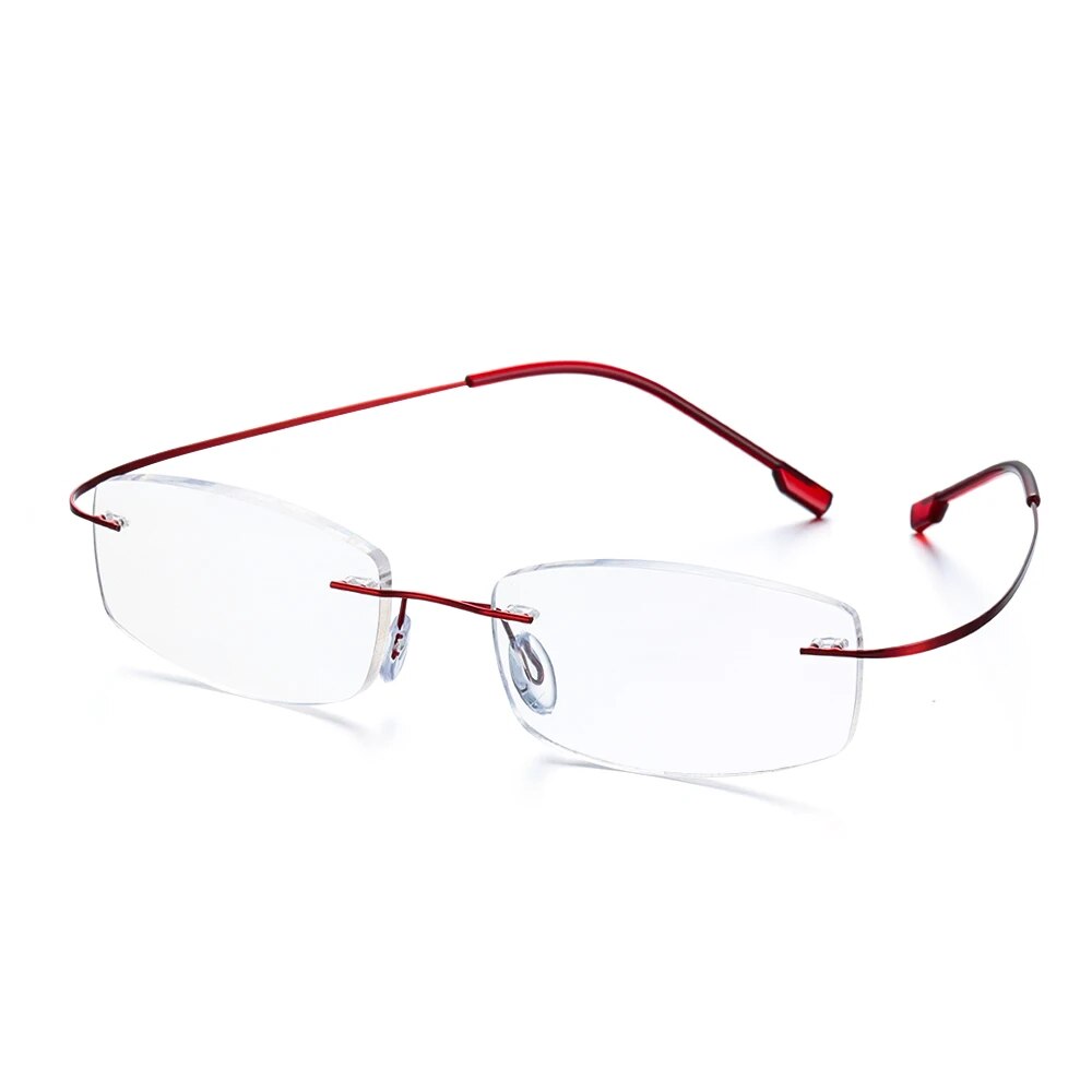  Fashion ultralight rimless memory titanium glasses 