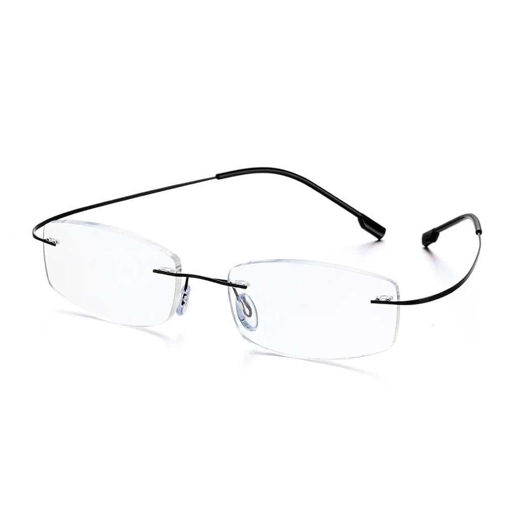 Fashion ultralight rimless memory titanium glasses 