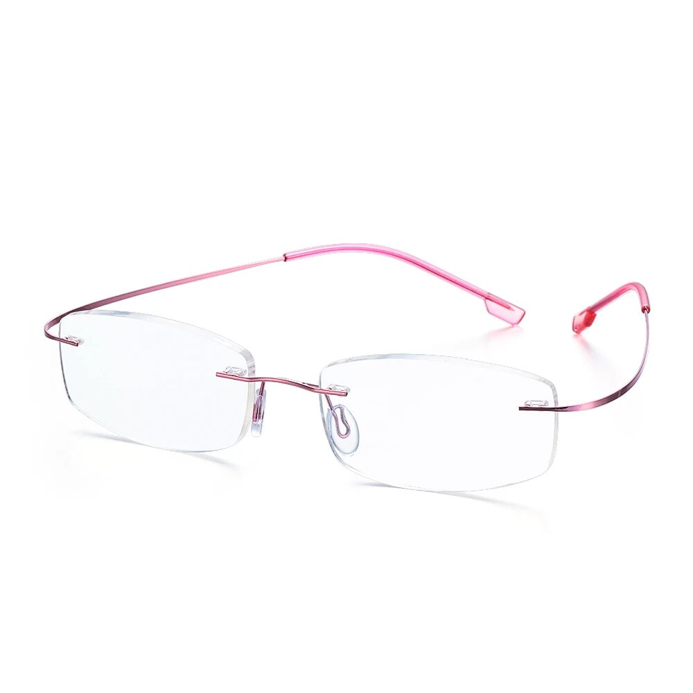  Fashion ultralight rimless memory titanium glasses 