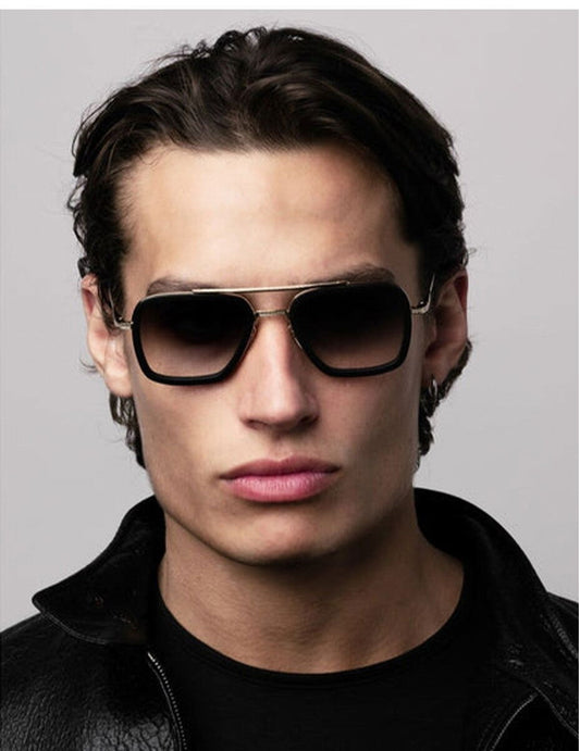 Gradient Double Bridge Square Sunglasses 