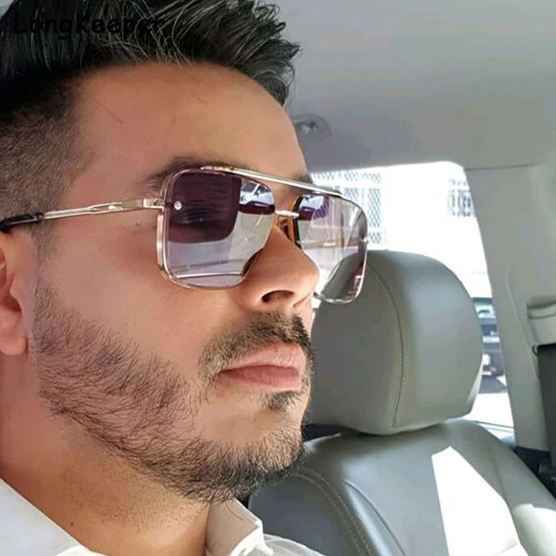  New Oversize Gradient Sunglasses for Men Fashion 