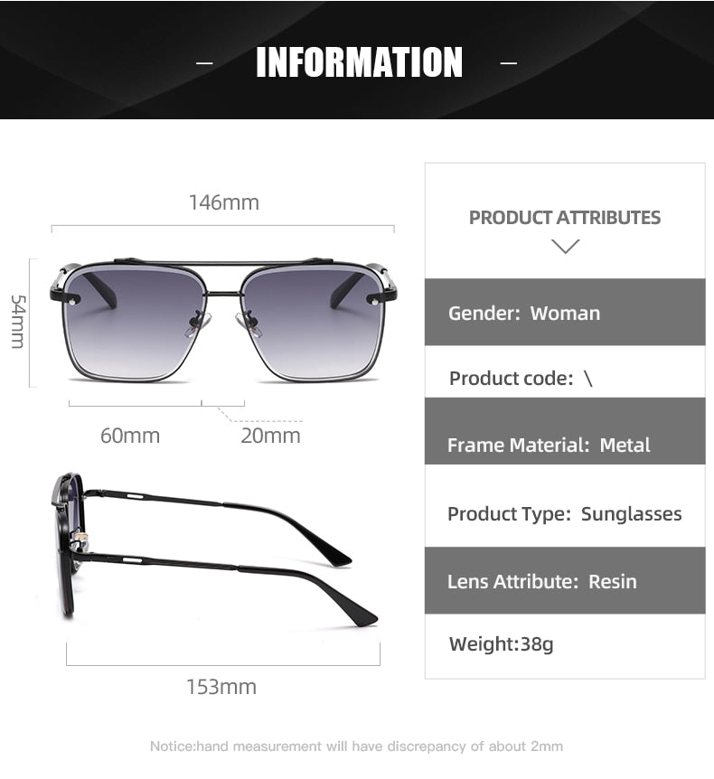  New Oversize Gradient Sunglasses for Men Fashion 