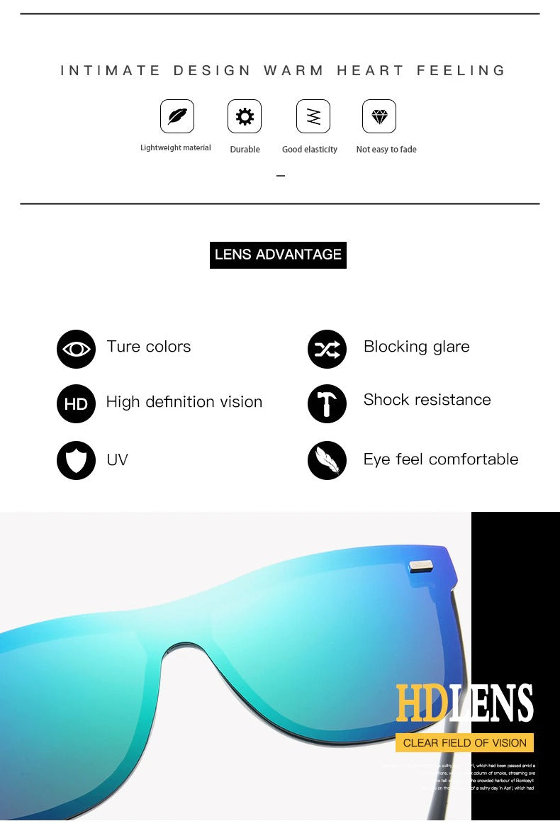  New Rimless Reflector Mirror Polarized Sunglasses 