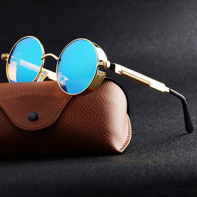  Round Steampunk Metal Sunglasses 