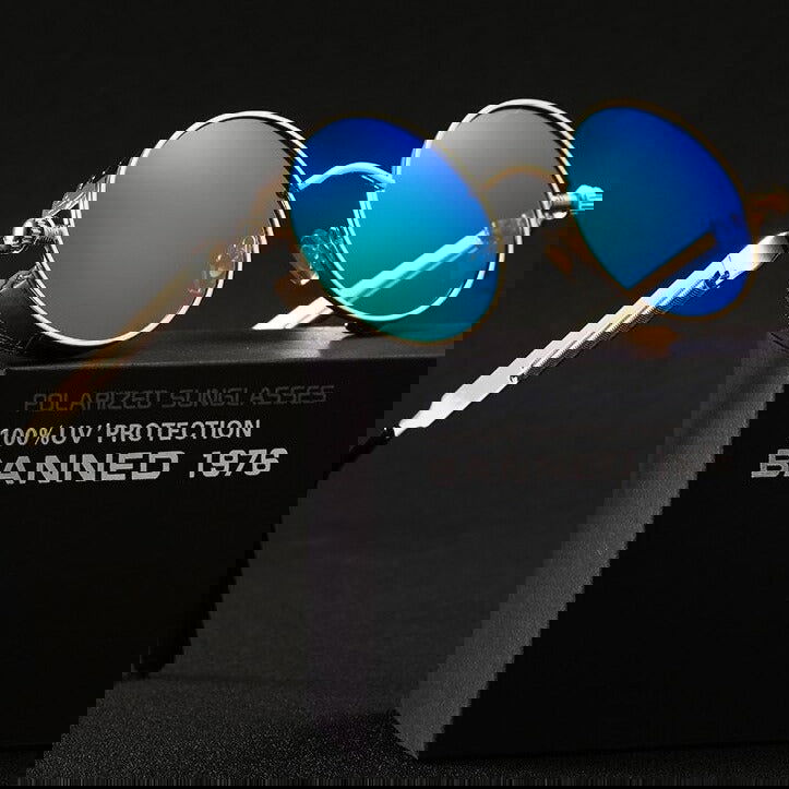  Steampunk Round Metal Sunglasses 