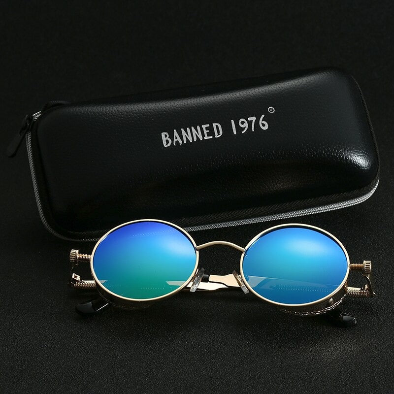  Steampunk Round Metal Sunglasses 