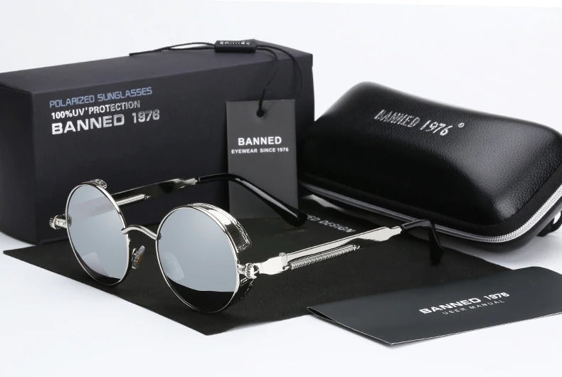  Steampunk Round Metal Sunglasses 