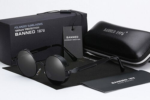  Steampunk Round Metal Sunglasses 