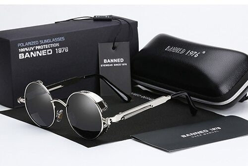  Steampunk Round Metal Sunglasses 