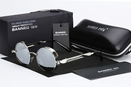  Steampunk Round Metal Sunglasses 