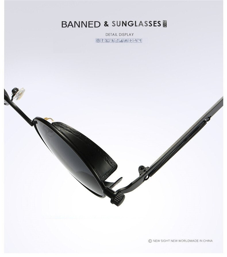  Steampunk Round Metal Sunglasses 