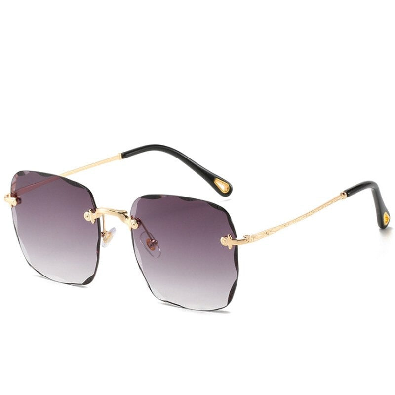  Trendy Rimless Oversize Square Sunglasses 