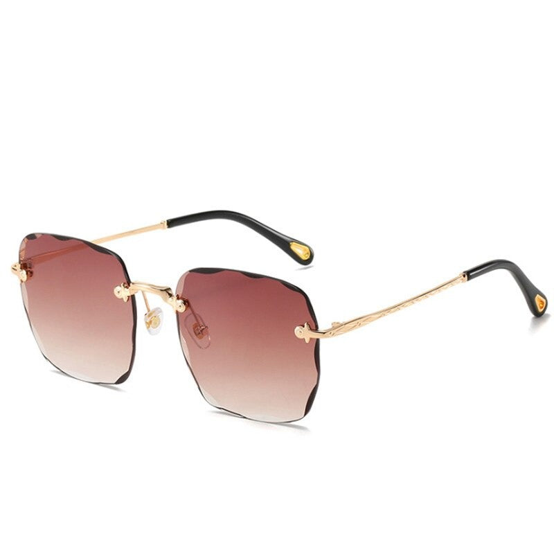  Trendy Rimless Oversize Square Sunglasses 