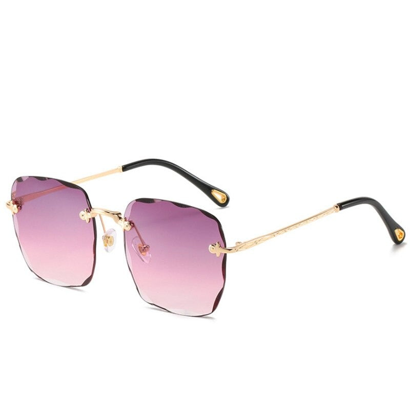  Trendy Rimless Oversize Square Sunglasses 