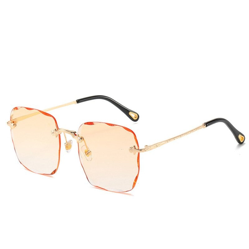  Trendy Rimless Oversize Square Sunglasses 