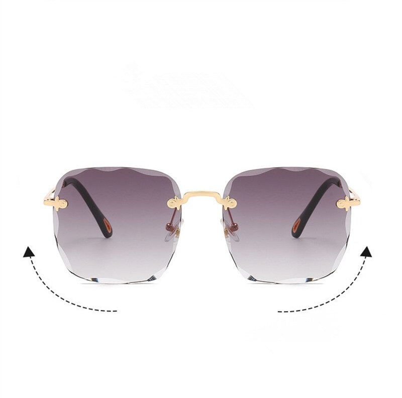  Trendy Rimless Oversize Square Sunglasses 