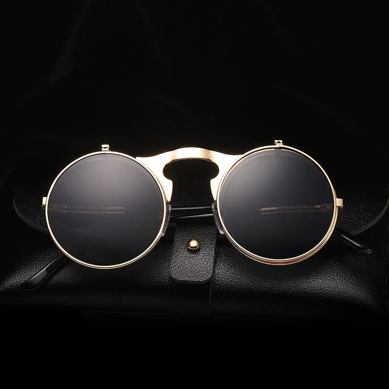  Vintage Steampunk Flip Sunglasses 