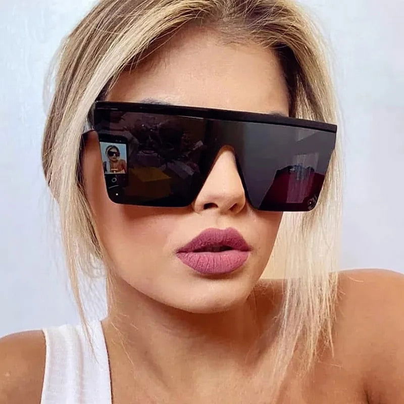 Oversized Square Sunglasses - Vintage Big Frame 