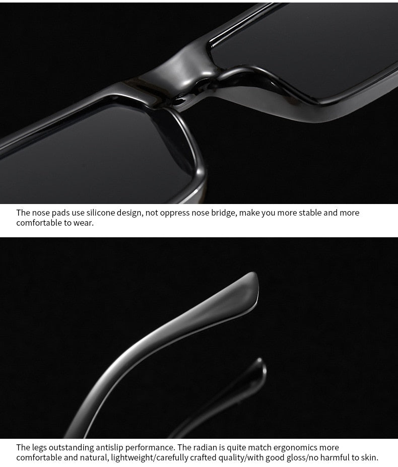 Rectangle Sunglasses Women Fashion Retro Mirror Sunglasses 
