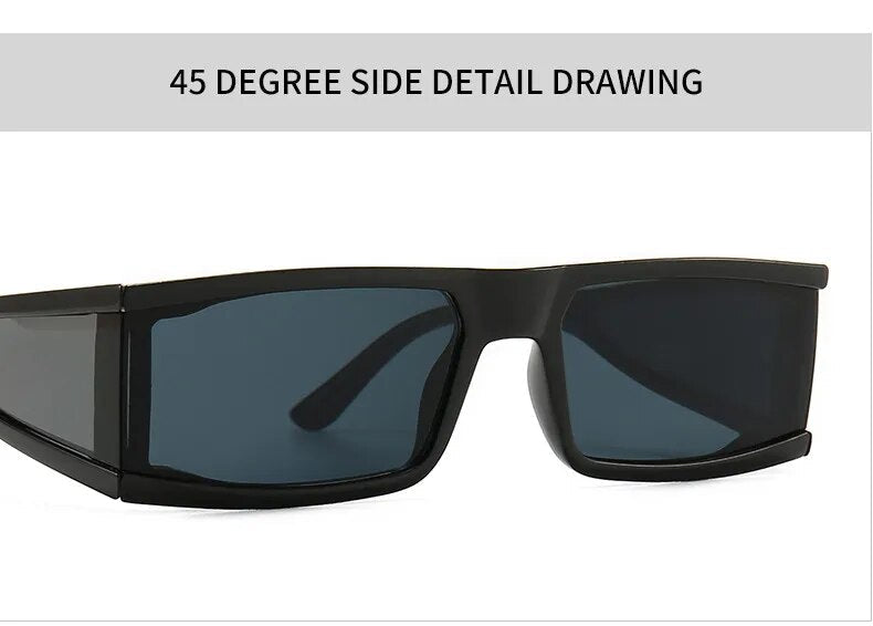 Rectangle Sunglasses Women Fashion Retro Mirror Sunglasses 