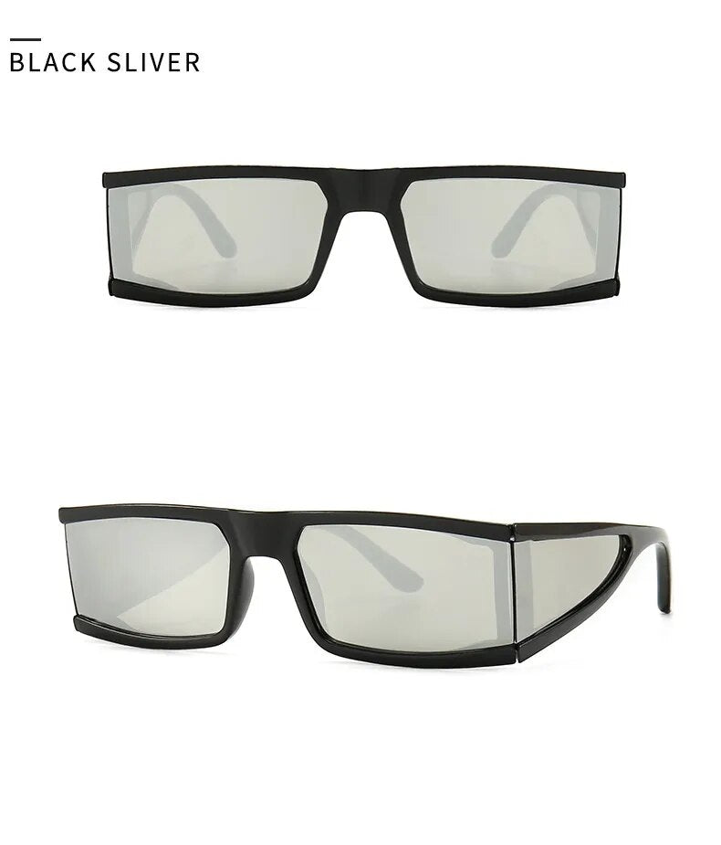 Rectangle Sunglasses Women Fashion Retro Mirror Sunglasses 