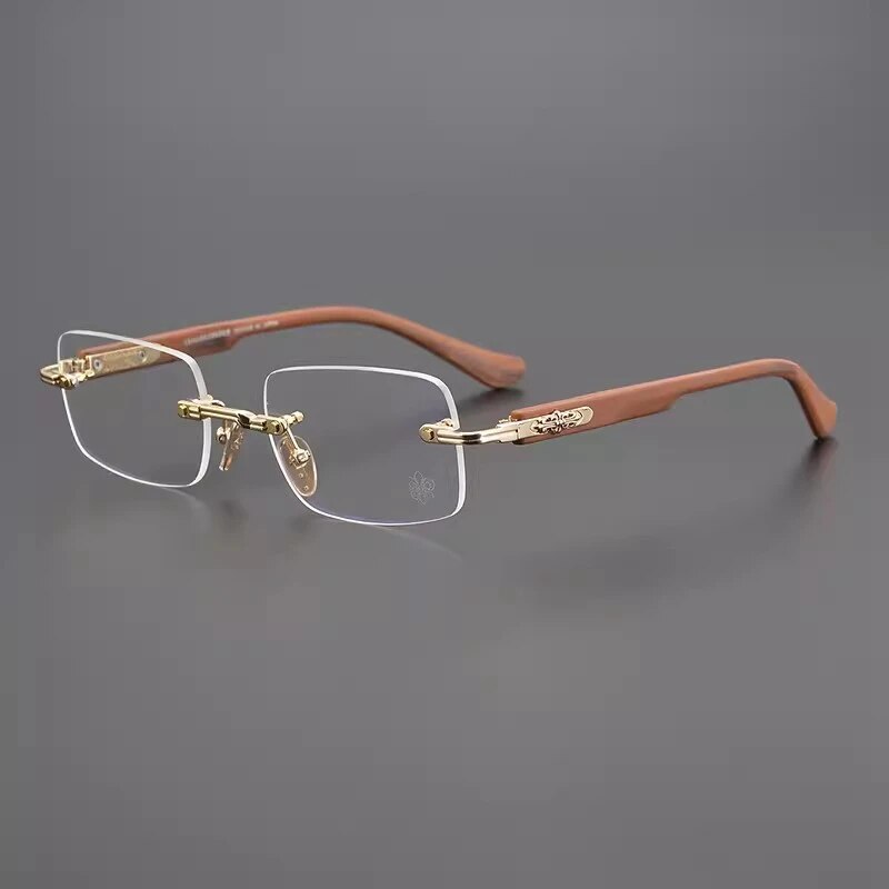 Rectangular Rimless Frames Men Anti Blue Light eyeglasses 