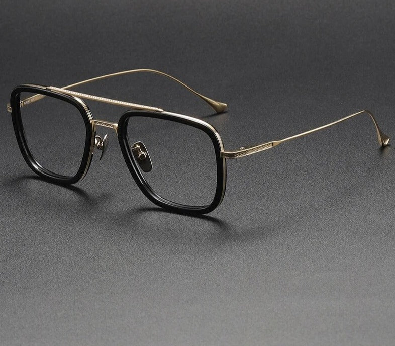Retro  Frame Vintage Square Prescription Eyeglasses for Men 
