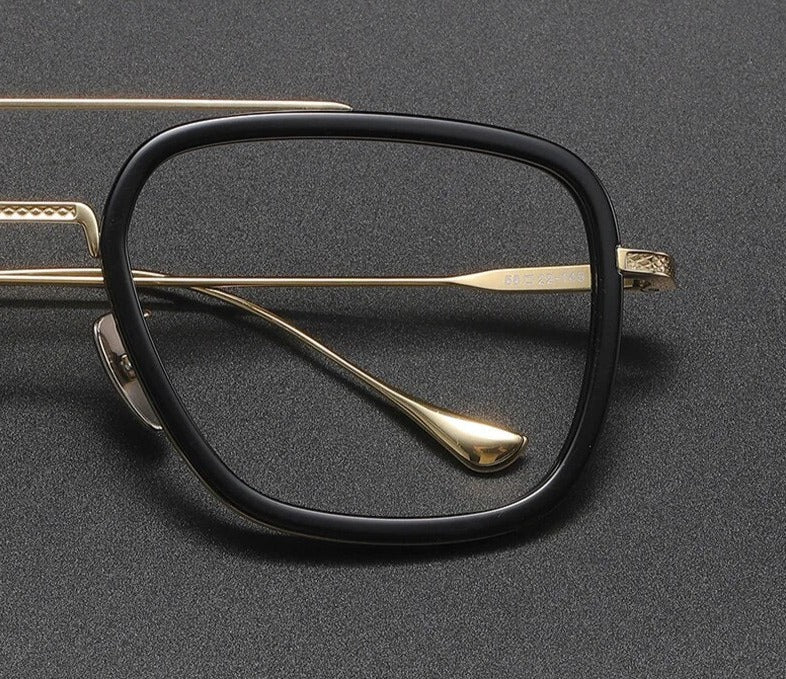 Retro  Frame Vintage Square Prescription Eyeglasses for Men 