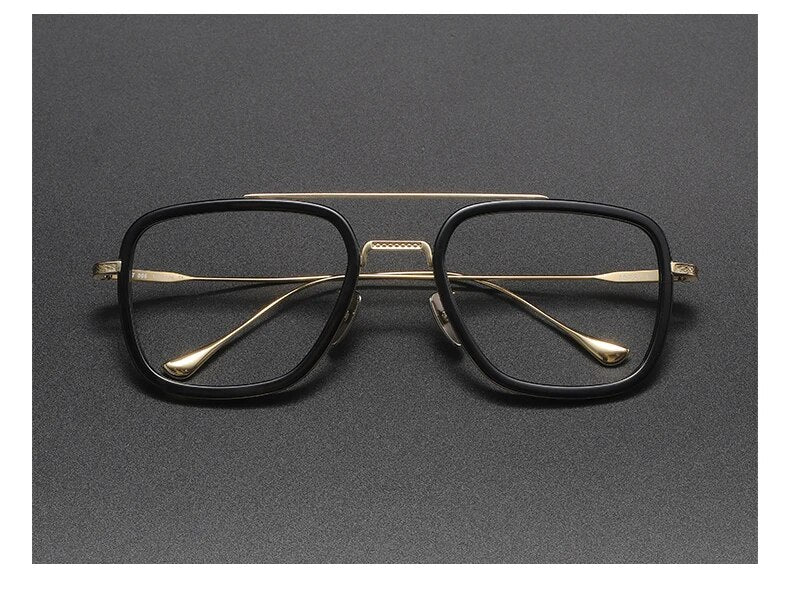 Retro  Frame Vintage Square Prescription Eyeglasses for Men 