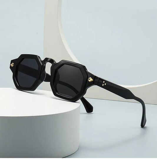 Retro Polygon Square Sunglasses - Unisex Gradient Shades 