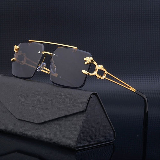 Retro Rimless Sunglasses For Men Steampunk Outdoor Cycling Sunglasses Men Women  