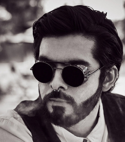 Retro Vintage Metal Round Punk Sunglasses 