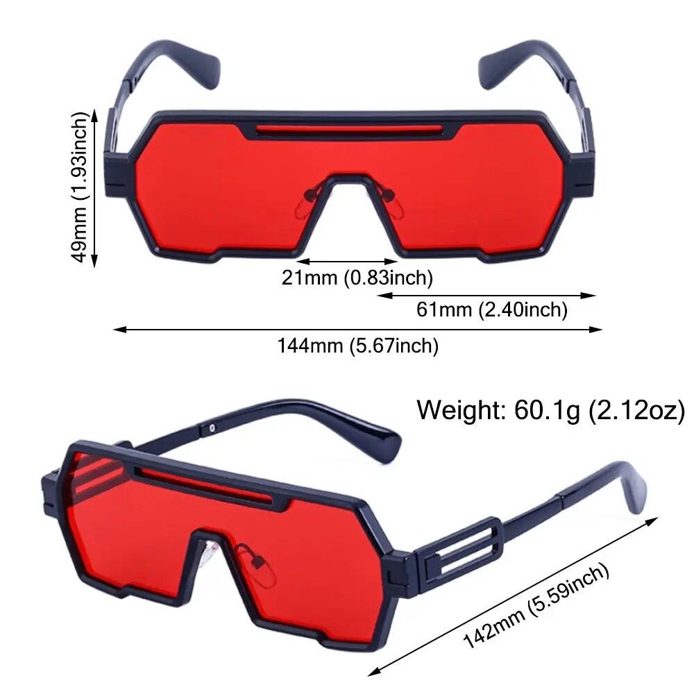 Square Vintage Punk Fashion Glasses Retro 