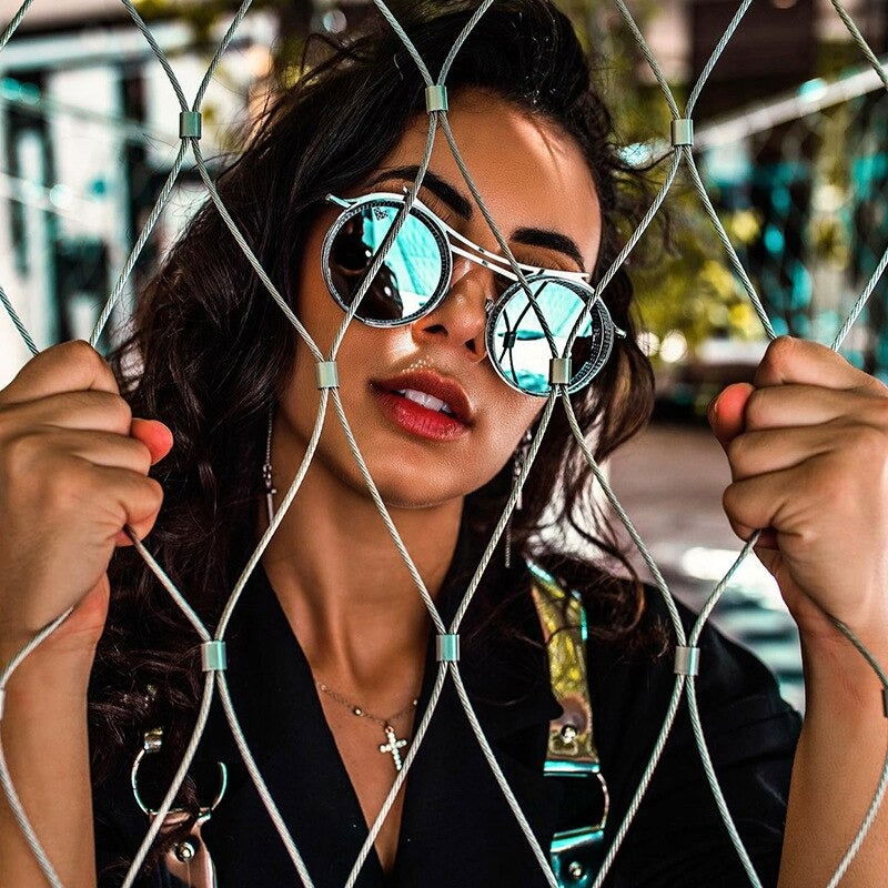 Steampunk Vintage Luxury Round Punk Glasses 