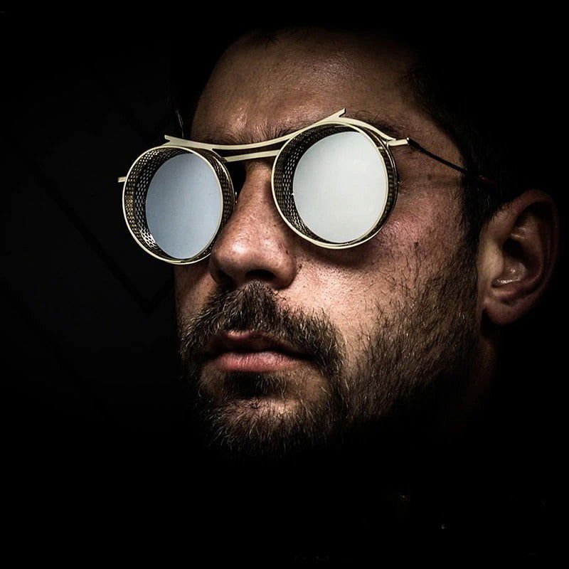 Steampunk Vintage Luxury Round Punk Glasses 