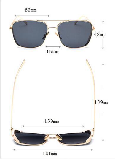 Stylish Celebrity Square Metal Sunglasses For Men And Women  