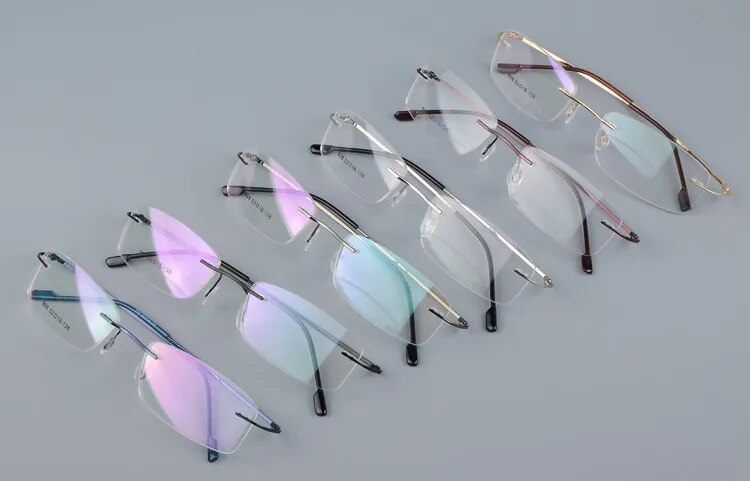 Titanium Alloy Rimless Glasses Frame for Men 