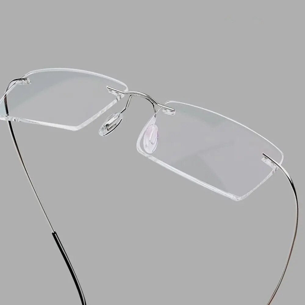 Titanium Alloy Rimless Glasses Frame for Men 
