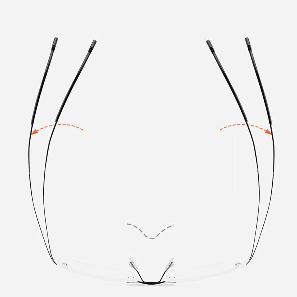 Titanium Alloy Rimless Glasses Frame for Men 