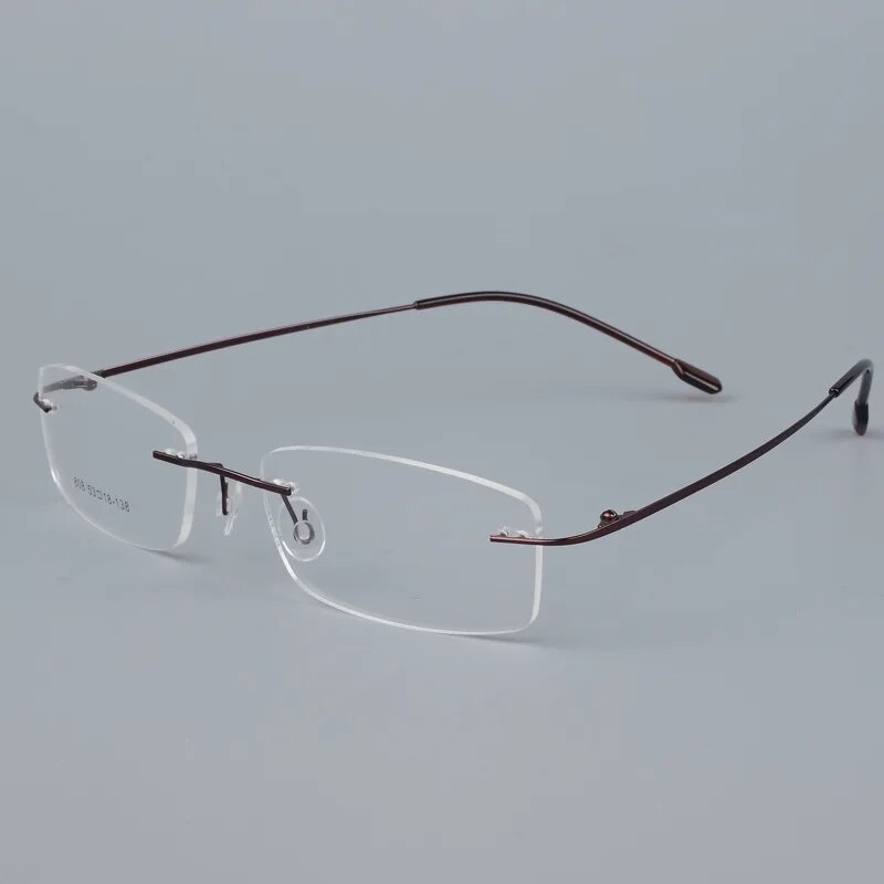 Titanium Alloy Rimless Glasses Frame for Men 