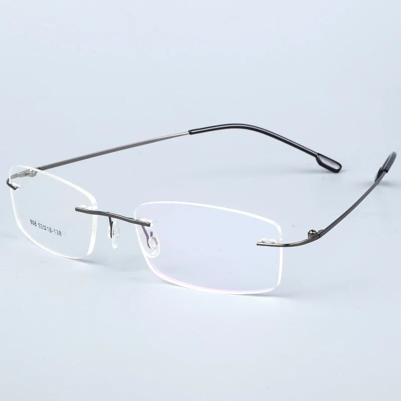 Titanium Alloy Rimless Glasses Frame for Men 