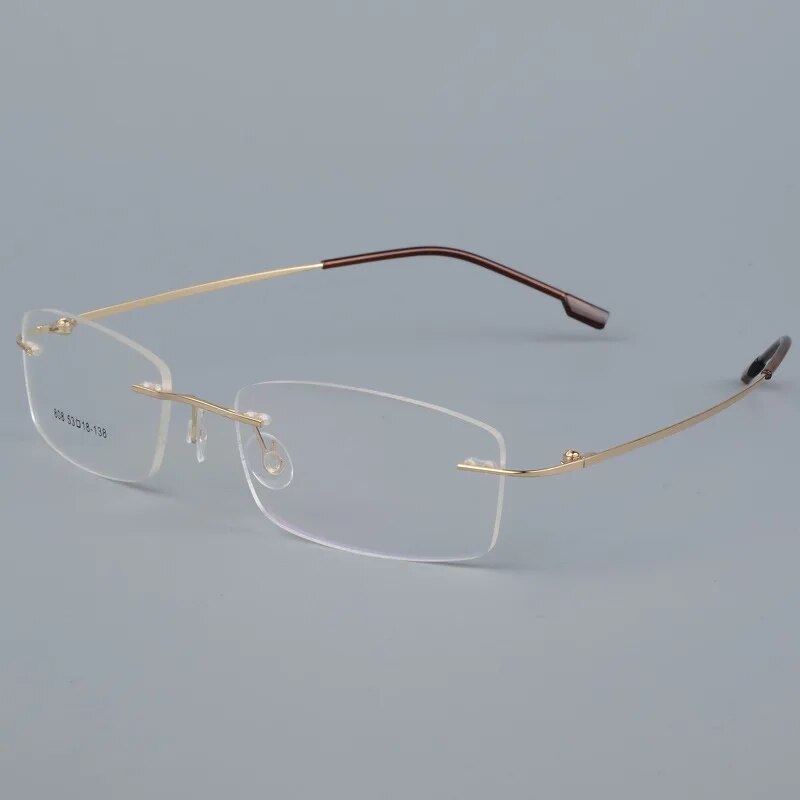 Titanium Alloy Rimless Glasses Frame for Men 
