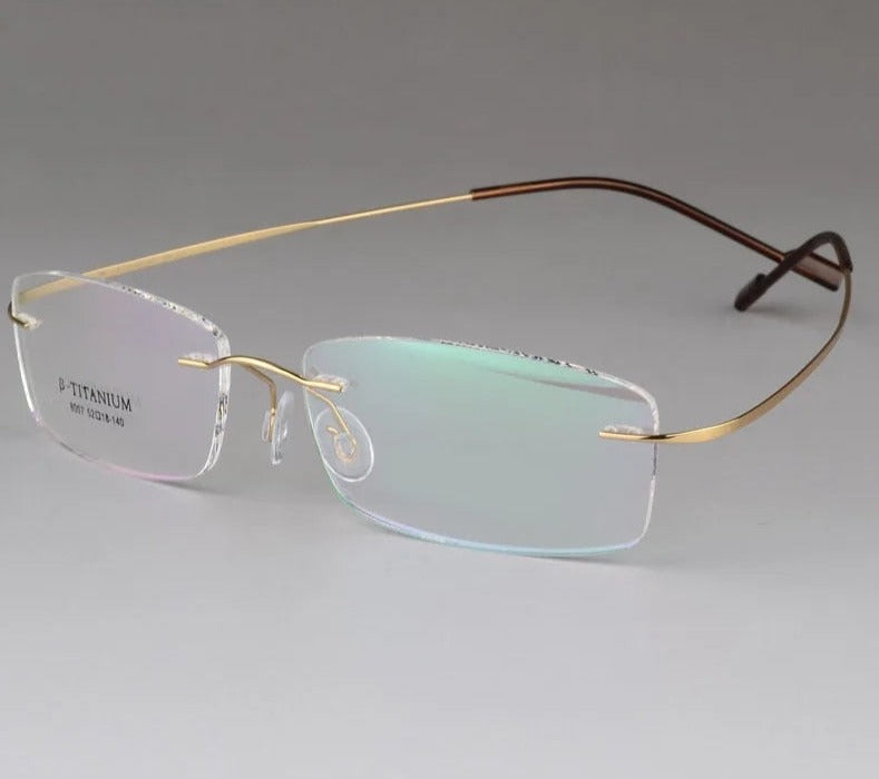 Titanium Unisex Rimless Optical Frame - Model 8007 