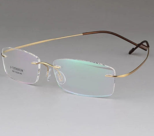 Titanium Unisex Rimless Optical Frame - Model 8007 