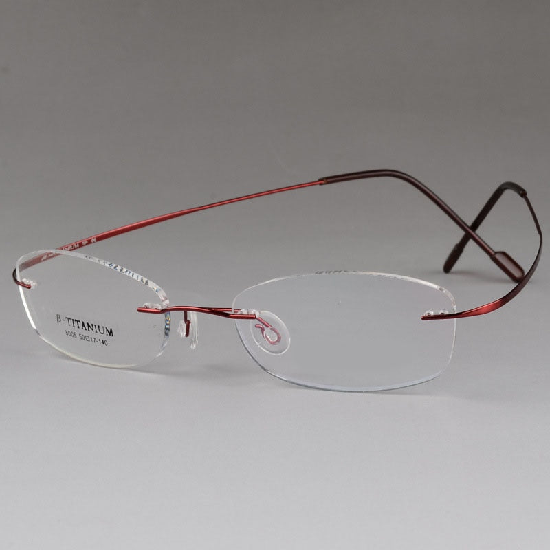 Titanium Unisex Rimless Optical Frame - Model 8007 
