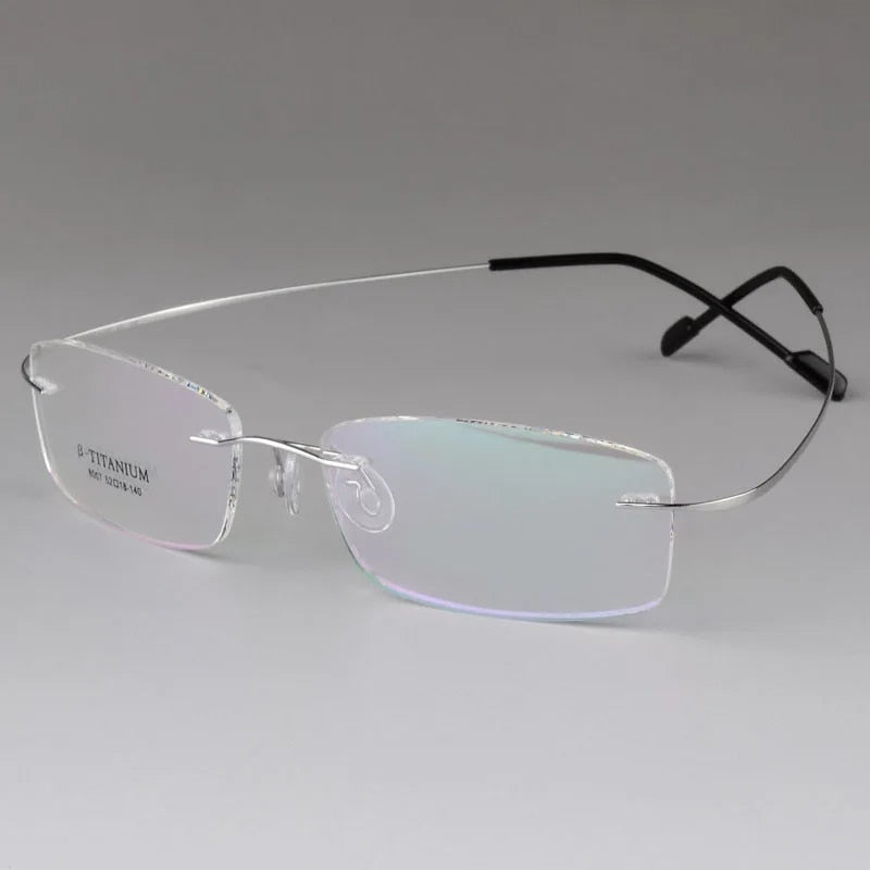 Titanium Unisex Rimless Optical Frame - Model 8007 
